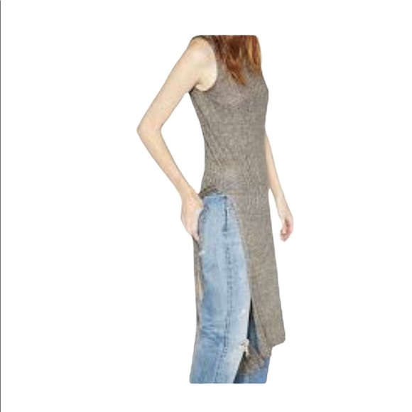 Zara Grey Knit Maxi Tunic NWT - Picture 6 of 7